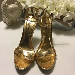 Gold high heels